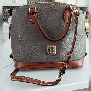 Dooney & Bourke Pebble Grain Zip Zip Satchel in Taupe